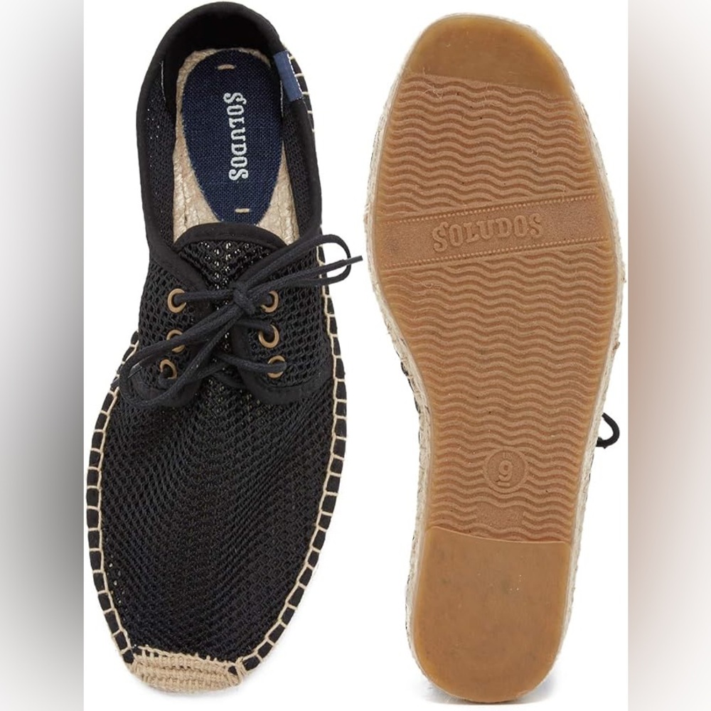 Soludos Men's Black Espadrille Loafers